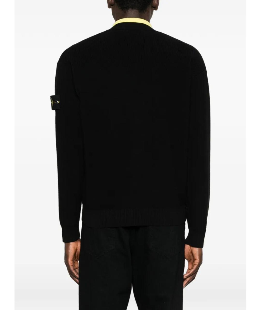 STONE ISLAND Черный хлопковый кардиган, фото 3