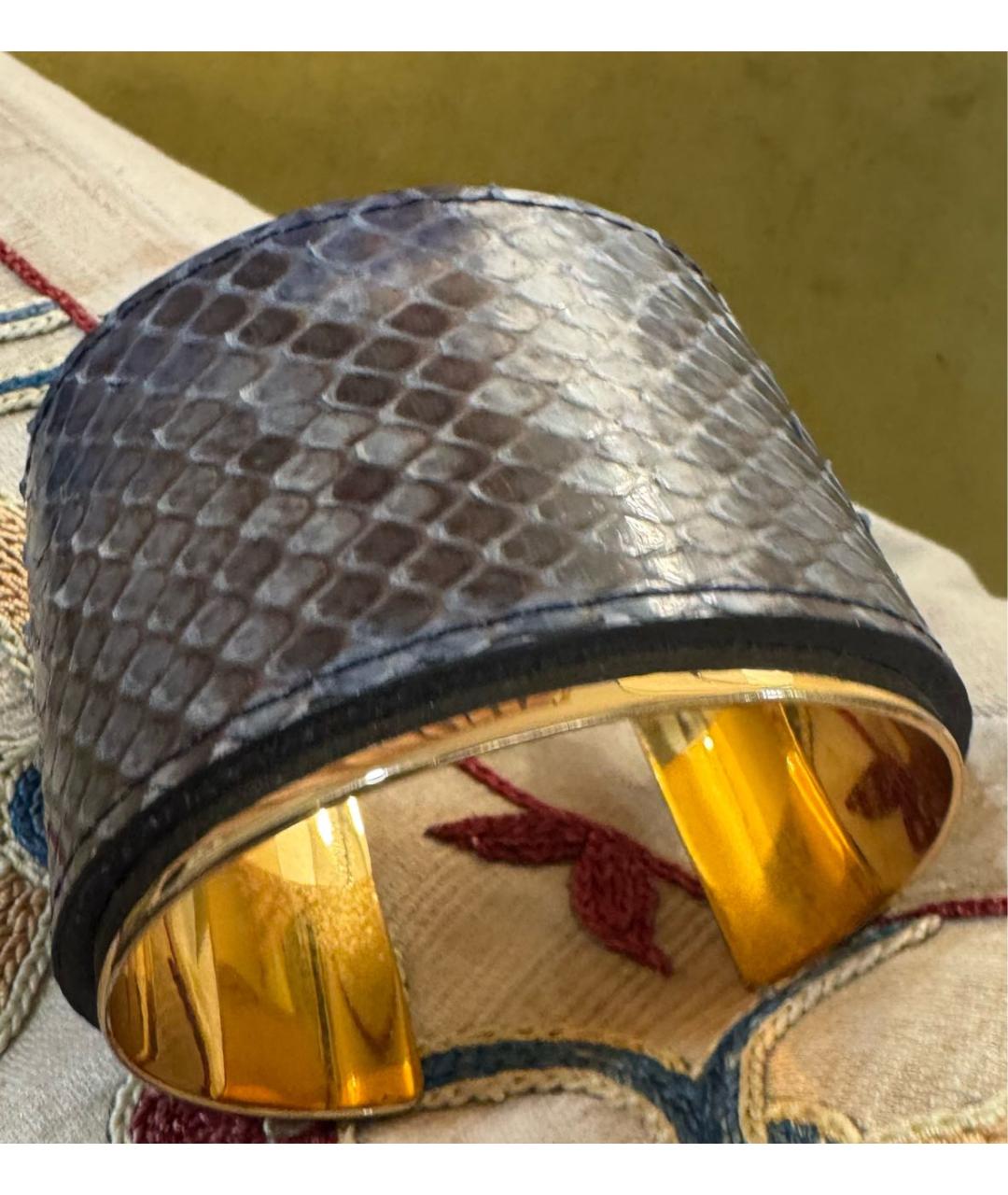 SAINT LAURENT Серый металлический браслет, фото 3