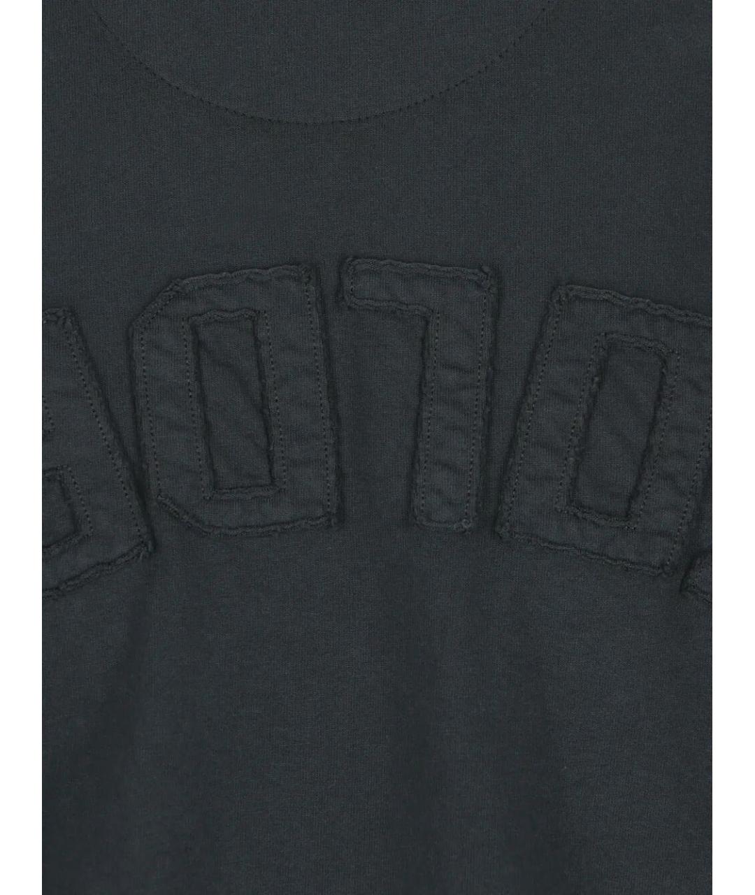 GOLDEN GOOSE DELUXE BRAND Антрацитовая хлопковая футболка, фото 3