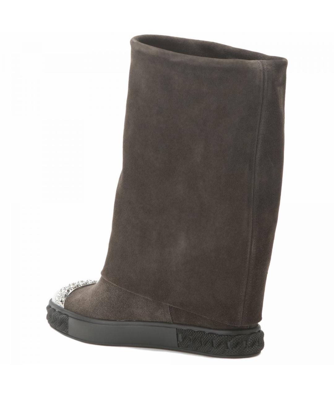 CASADEI Черные замшевые сапоги, фото 3