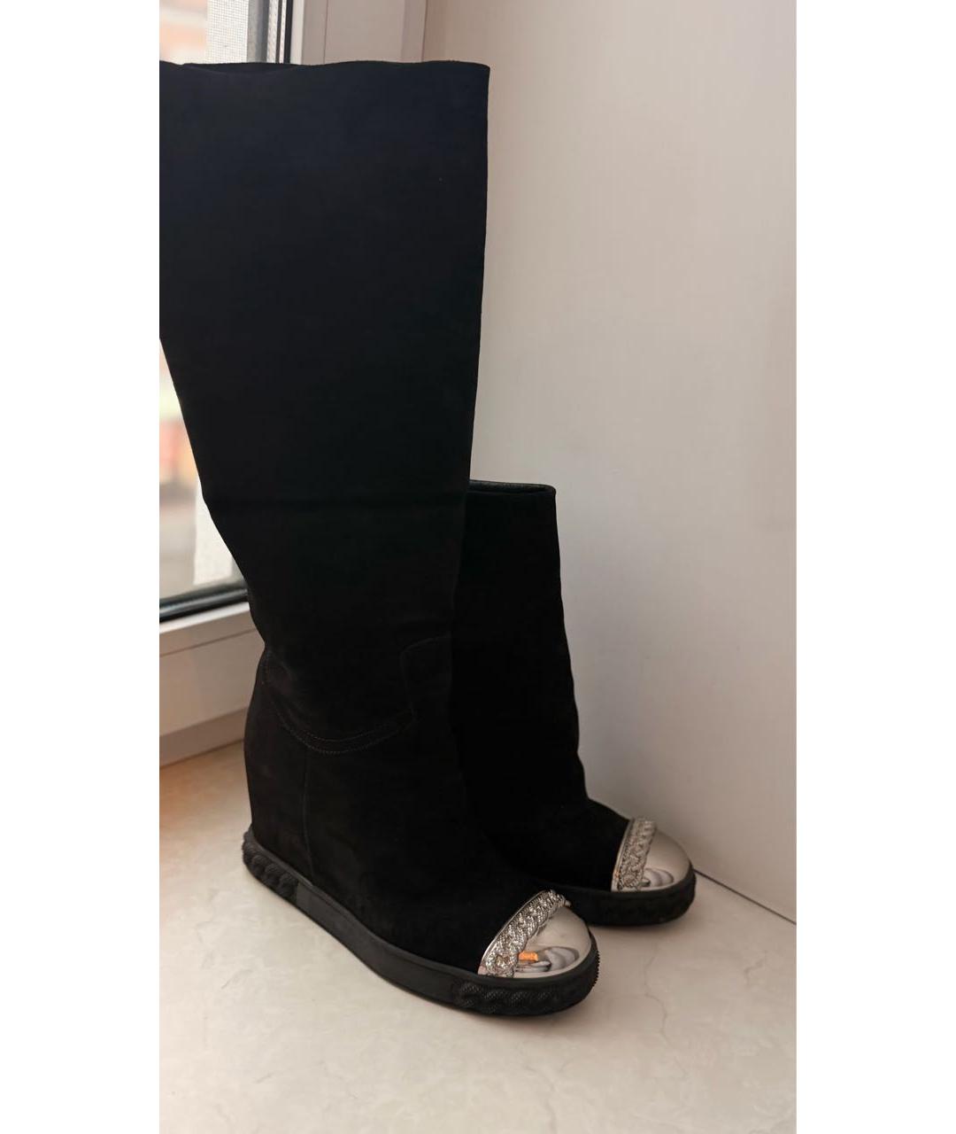 CASADEI Черные замшевые сапоги, фото 4