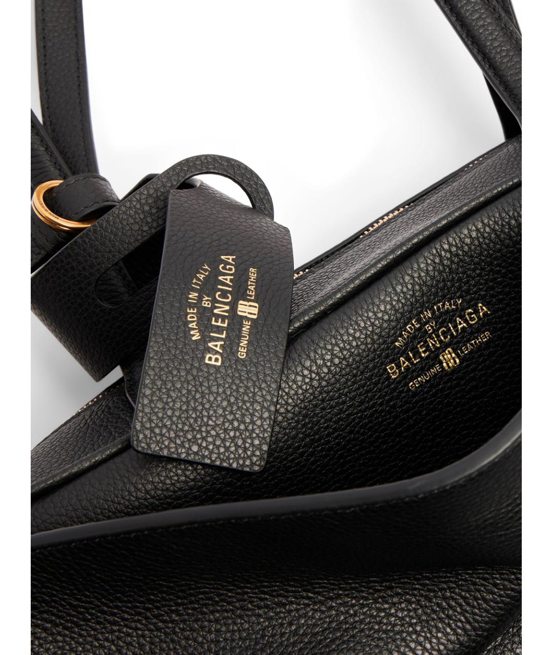 BALENCIAGA Черная кожаная сумка тоут, фото 4