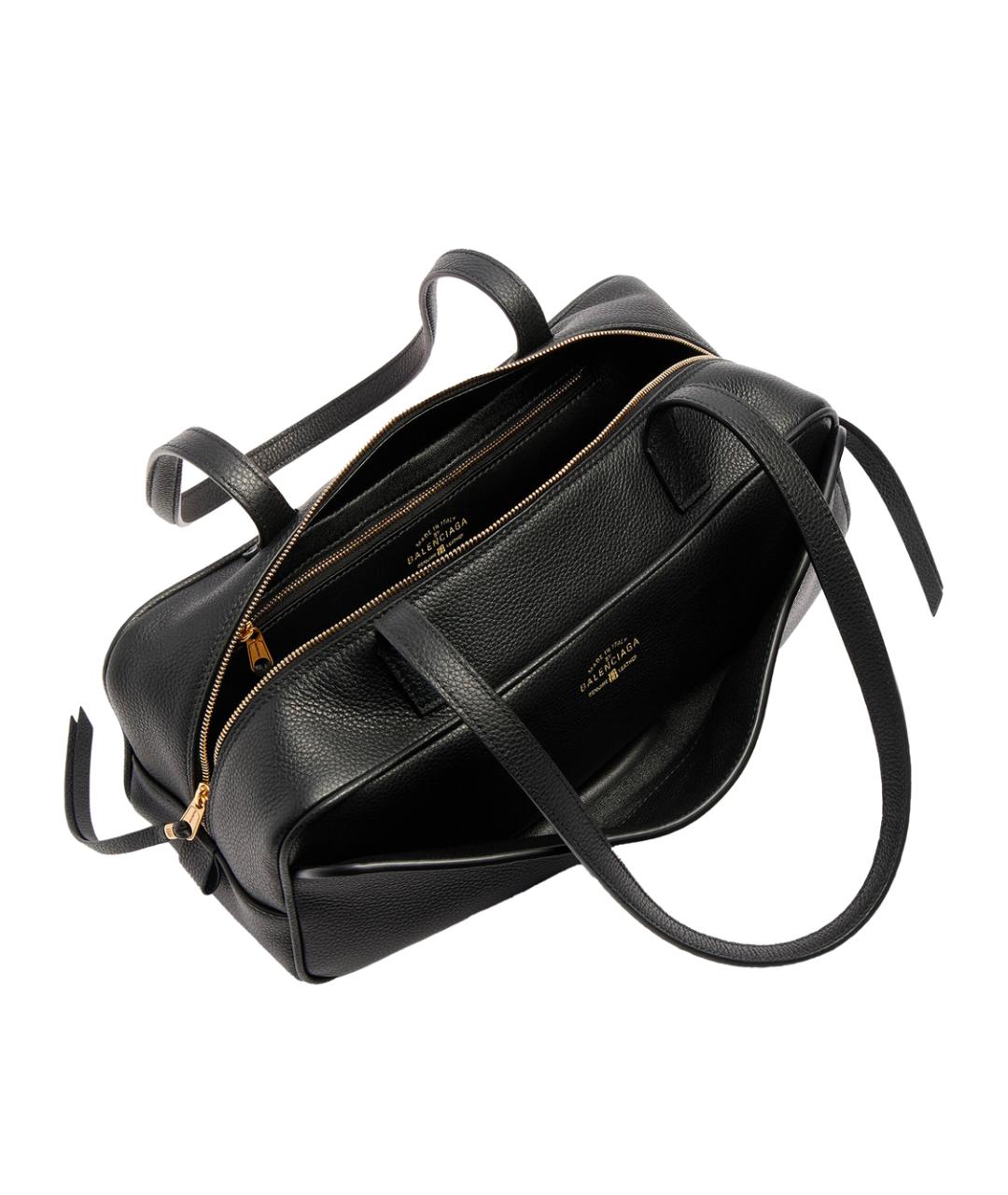 BALENCIAGA Черная кожаная сумка тоут, фото 3