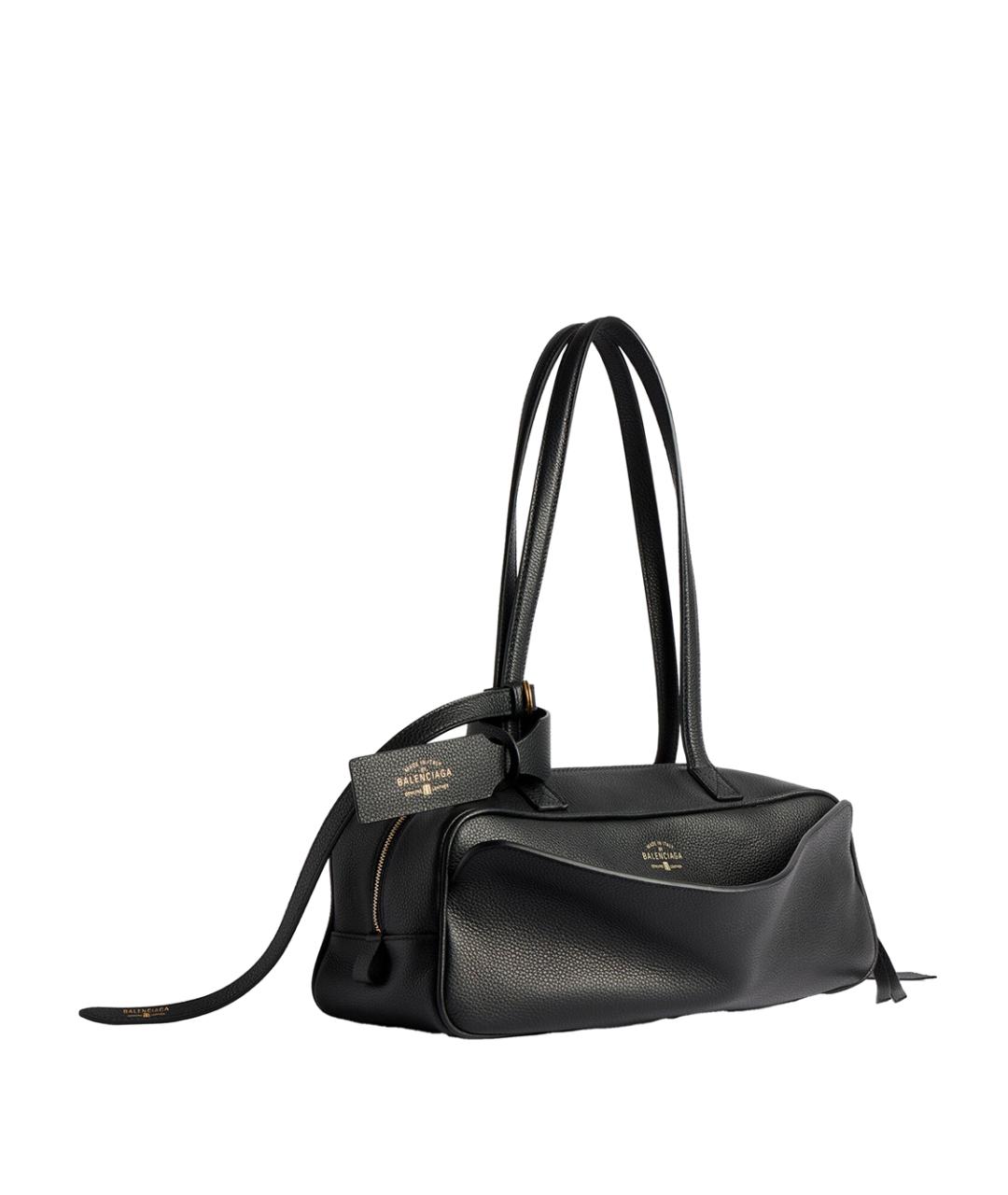 BALENCIAGA Черная кожаная сумка тоут, фото 2