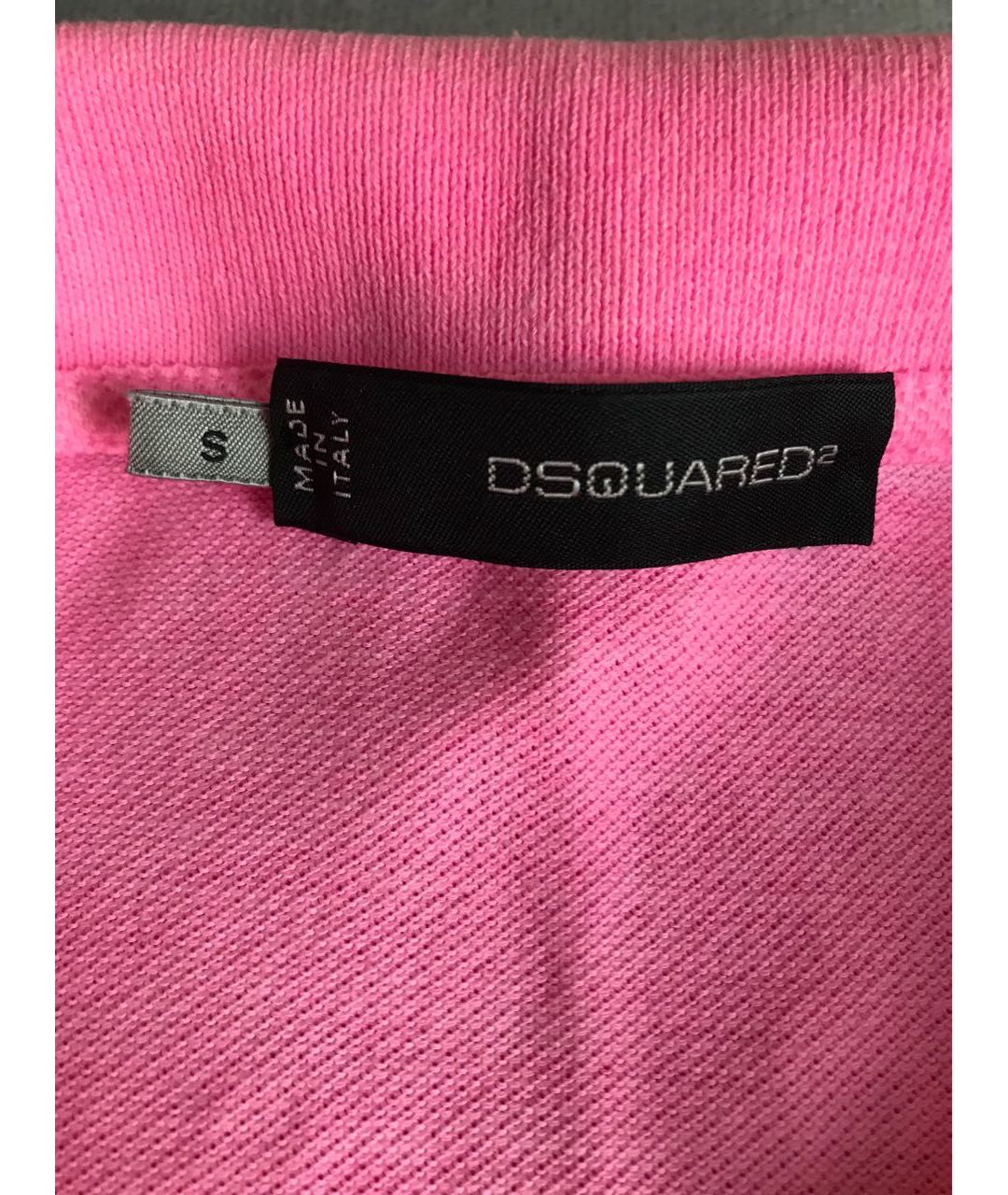 DSQUARED2 Розовое хлопковое поло с коротким рукавом, фото 3