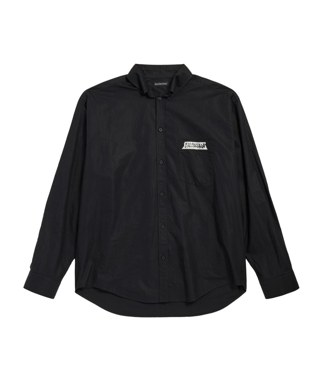 BALENCIAGA Черная хлопковая кэжуал рубашка, фото 1