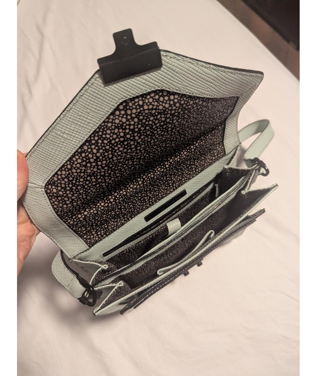 LOEFFLER RANDALL Бирюзовая кожаная сумка через плечо, фото 3