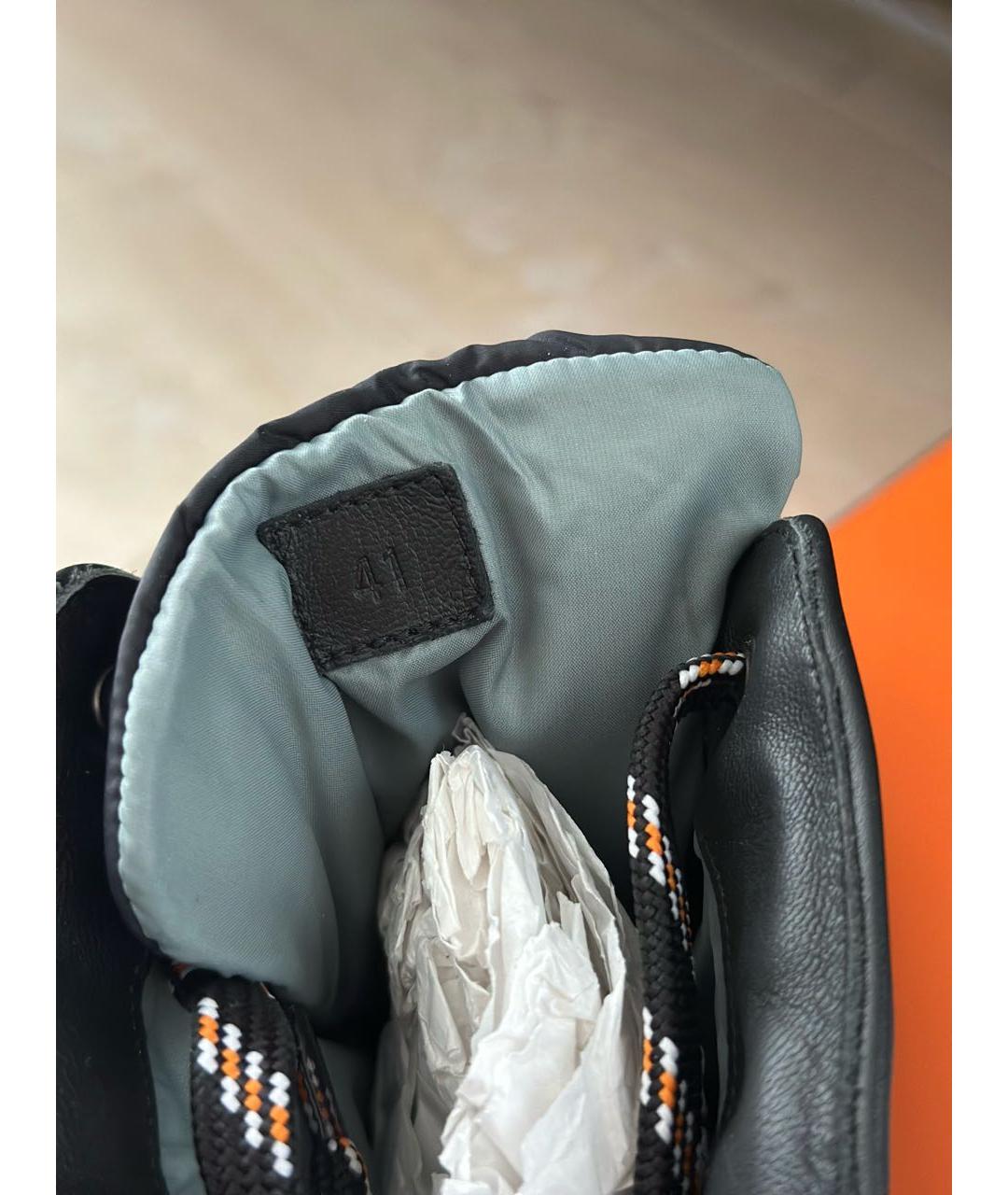 HERMES Черные кожаные ботинки, фото 5