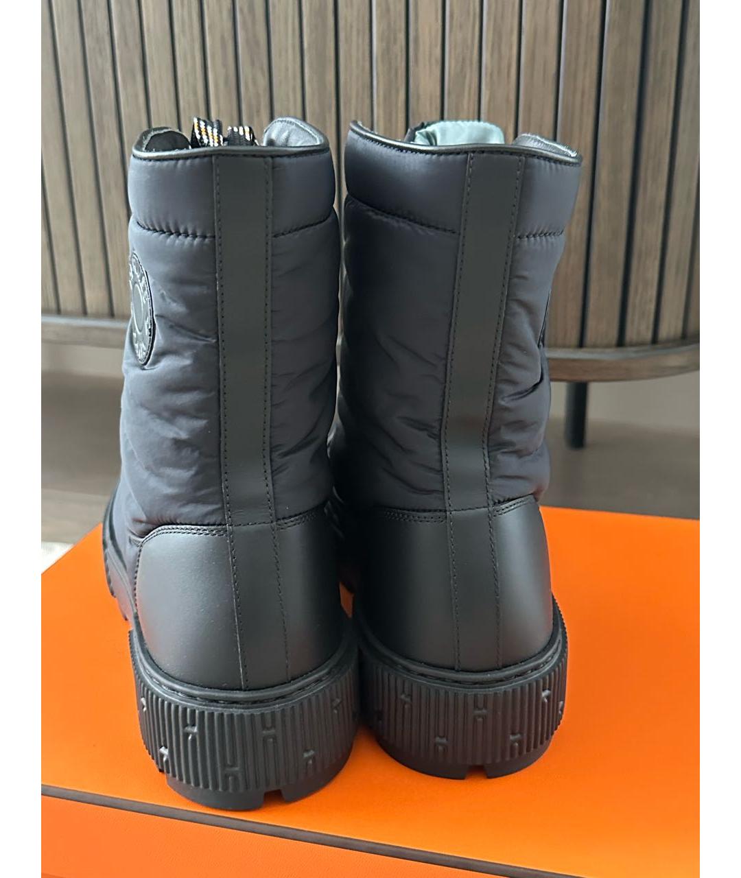 HERMES Черные кожаные ботинки, фото 4