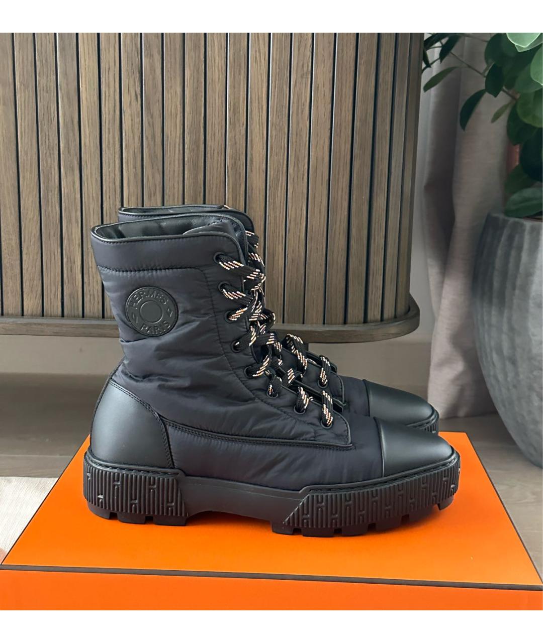 HERMES Черные кожаные ботинки, фото 6