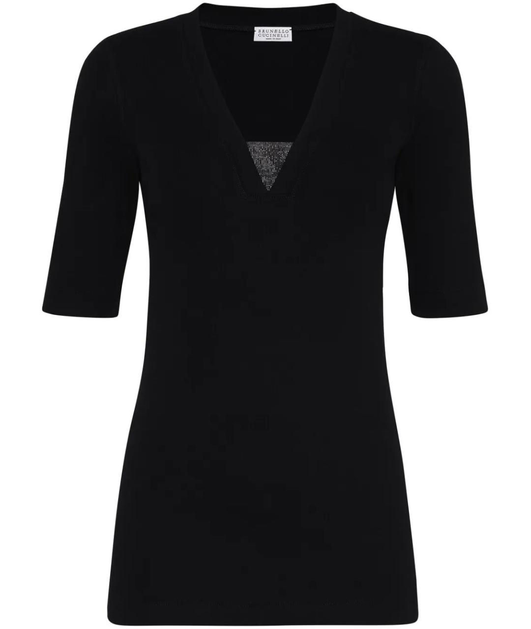 BRUNELLO CUCINELLI Черная хлопковая футболка, фото 1