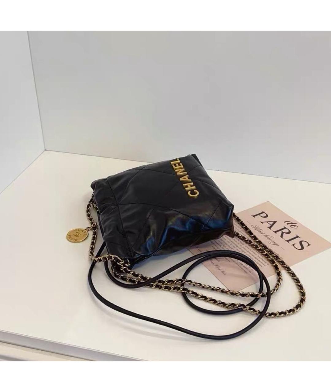 CHANEL Черная кожаная сумка через плечо, фото 7