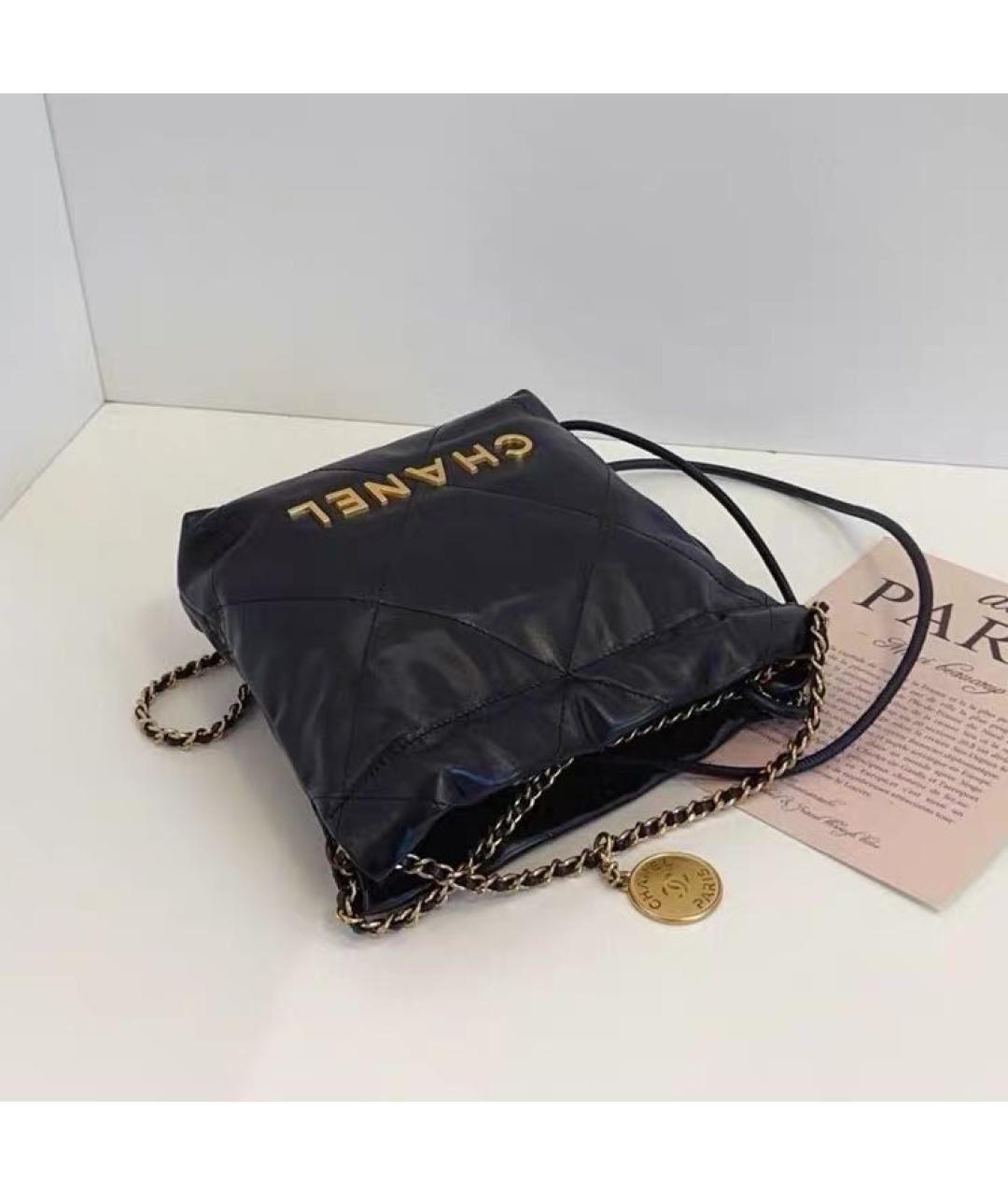 CHANEL Черная кожаная сумка через плечо, фото 6
