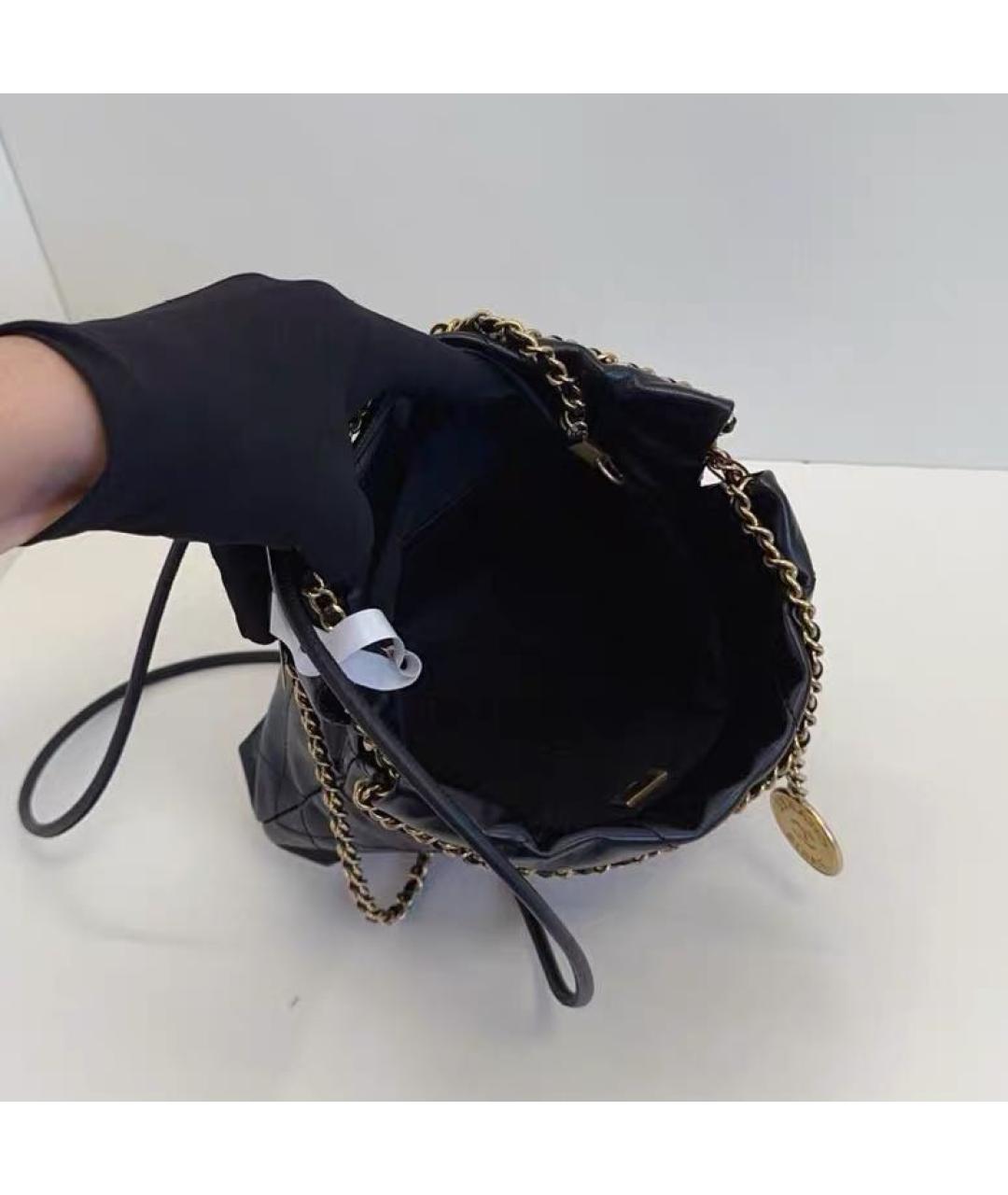 CHANEL Черная кожаная сумка через плечо, фото 8