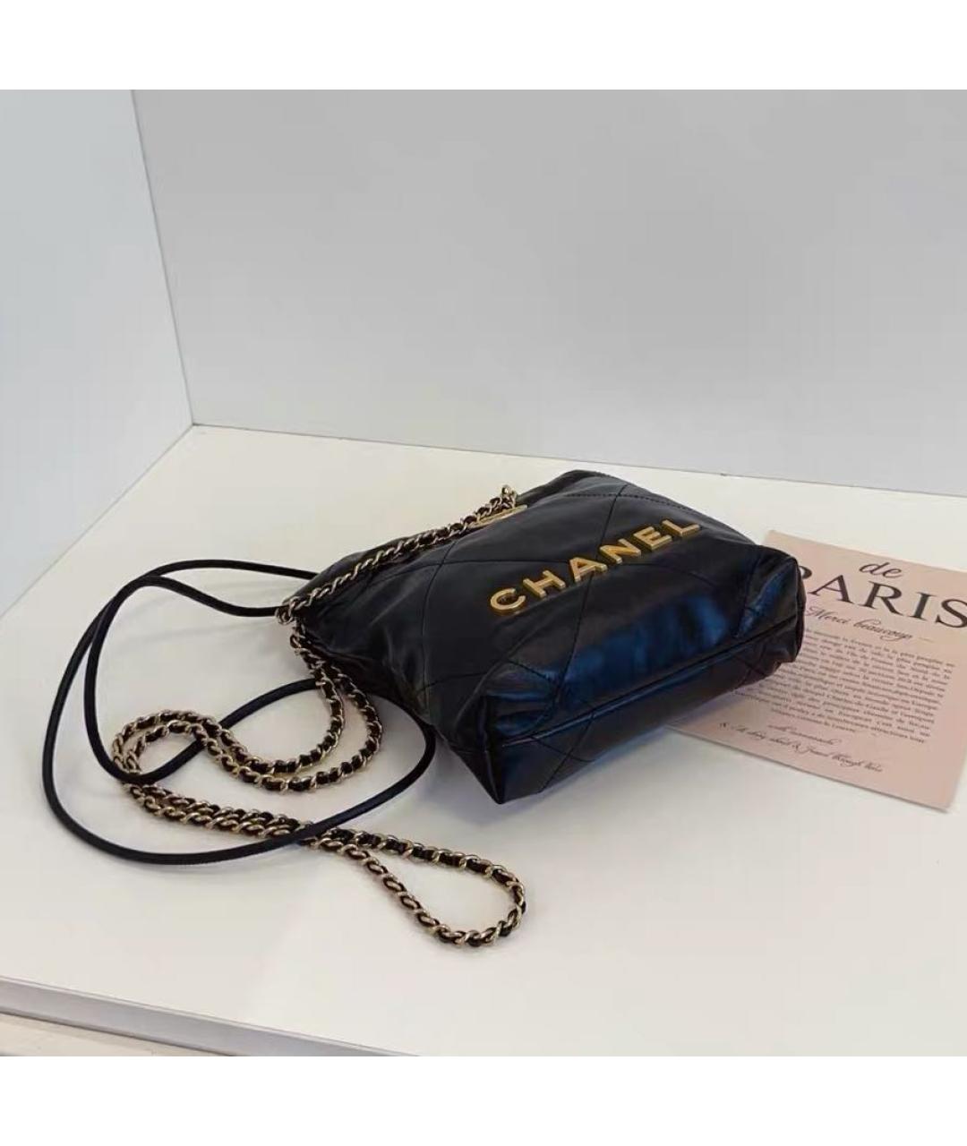 CHANEL Черная кожаная сумка через плечо, фото 4