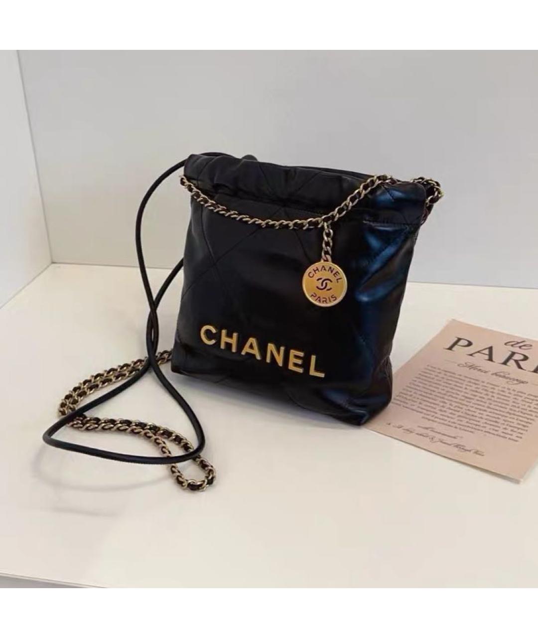 CHANEL Черная кожаная сумка через плечо, фото 2