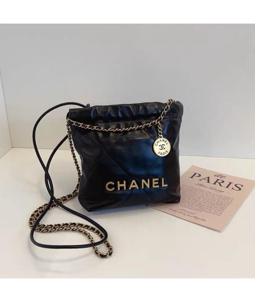 CHANEL Черная кожаная сумка через плечо, фото 9