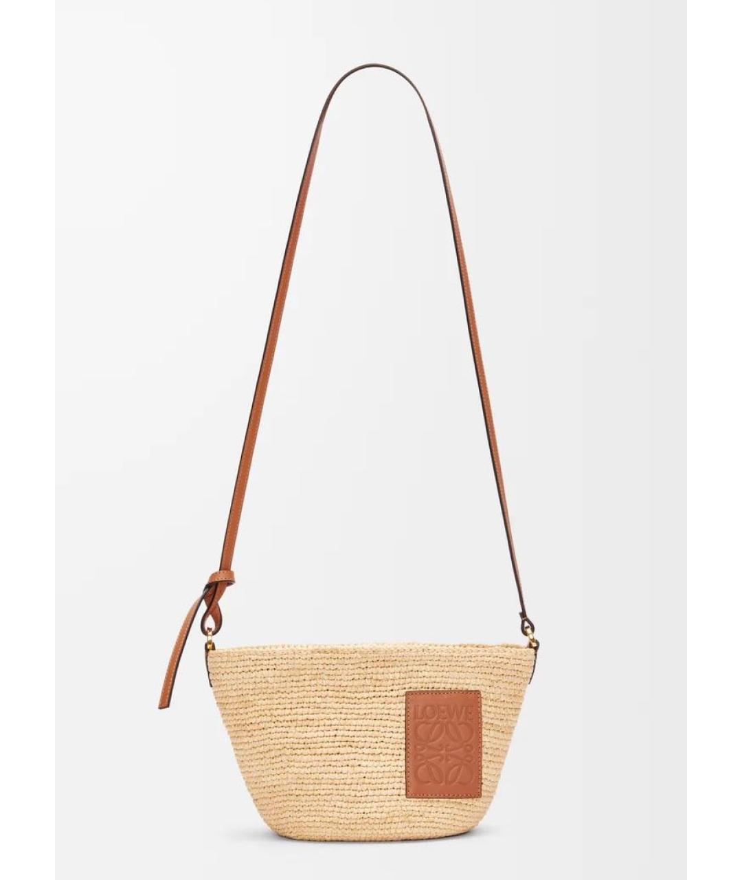 LOEWE Бежевая пелетеная сумка через плечо, фото 5