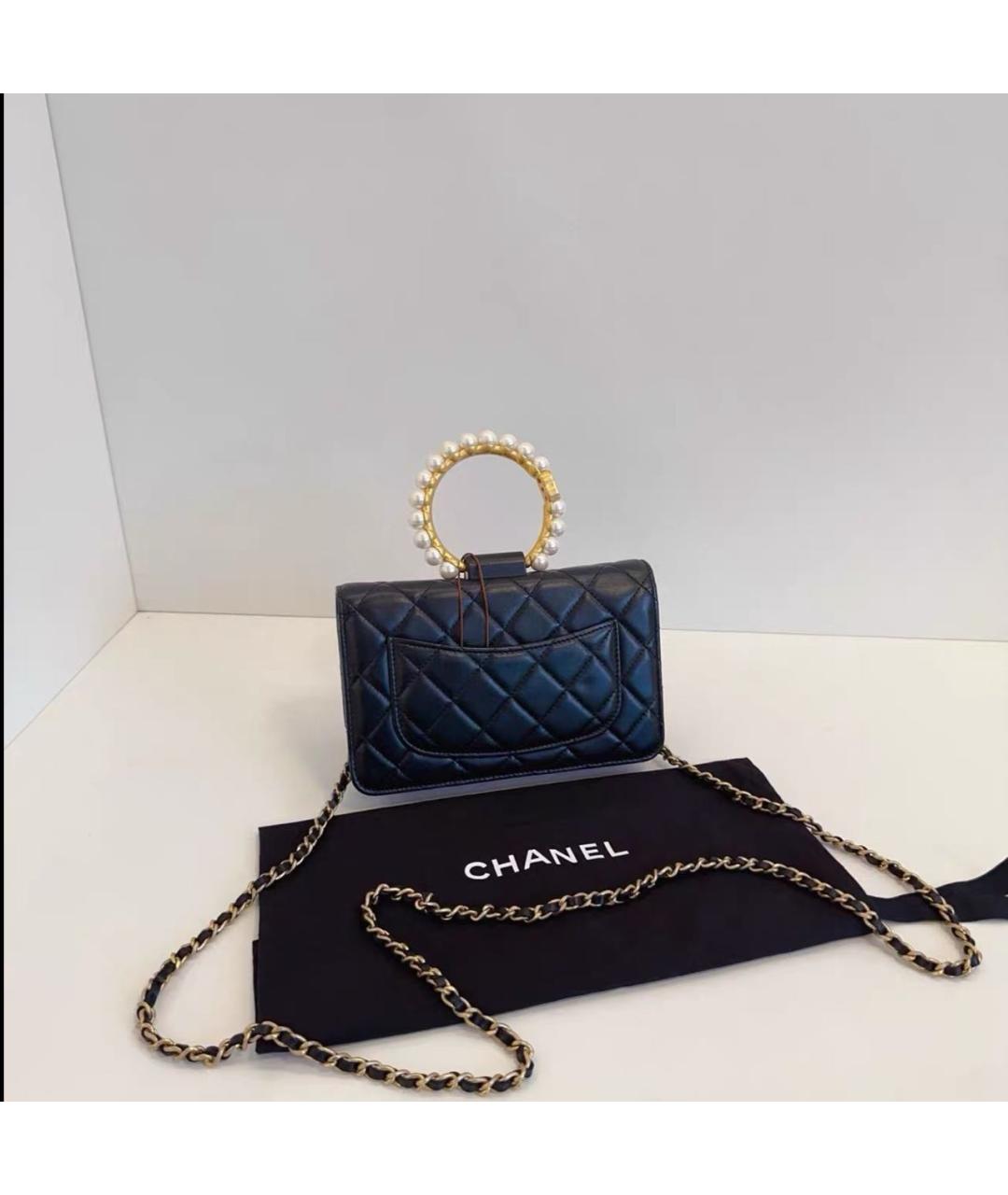 CHANEL Черная кожаная сумка через плечо, фото 3