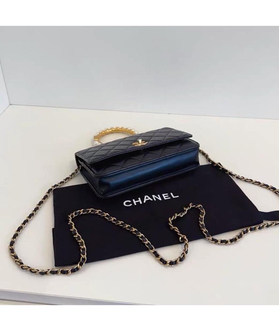 CHANEL Черная кожаная сумка через плечо, фото 4