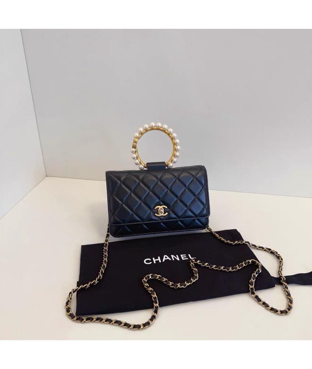 CHANEL Черная кожаная сумка через плечо, фото 9