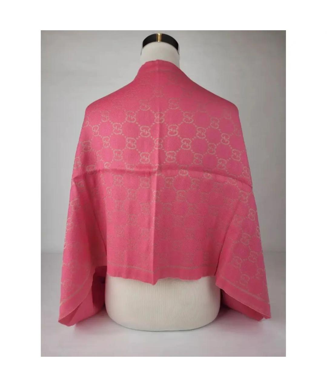 GUCCI Розовый шарф, фото 5