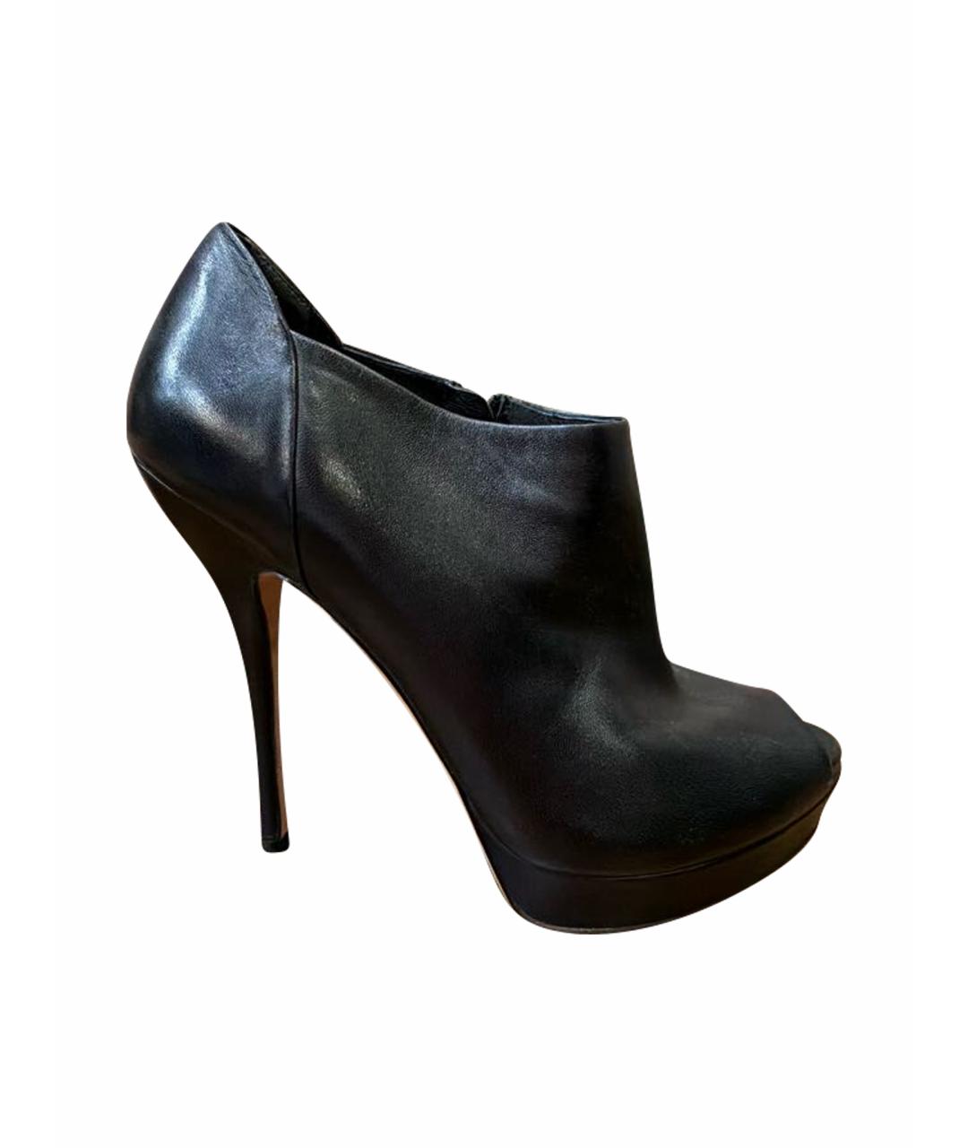 GUCCI Черные кожаные ботильоны, фото 1