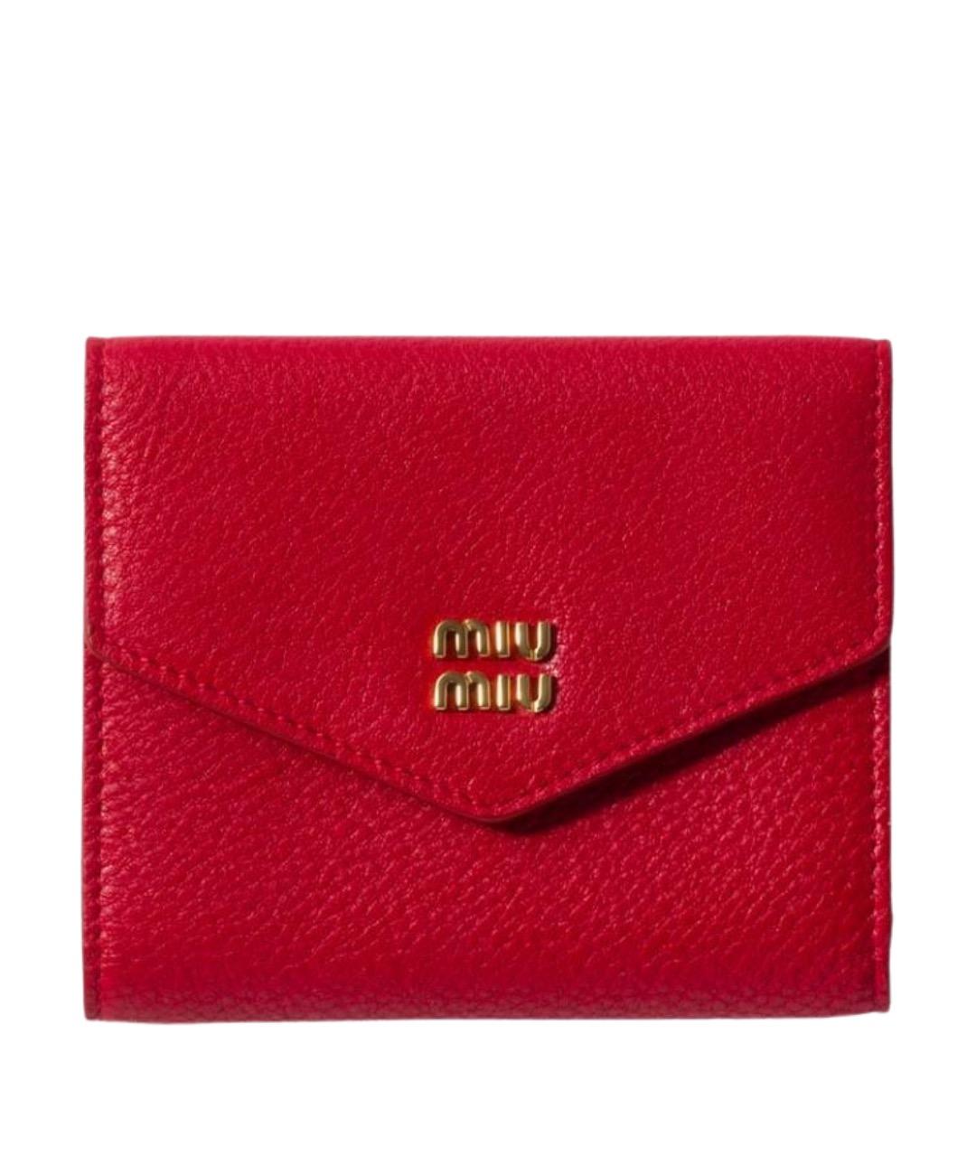 MIU MIU Красный кожаный кошелек, фото 1