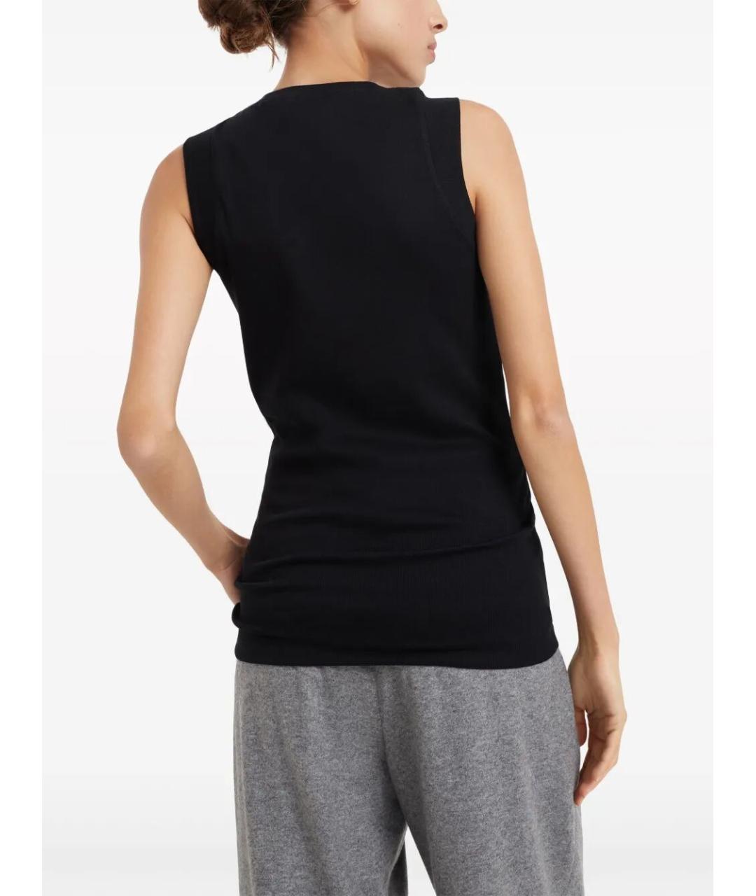 BRUNELLO CUCINELLI Черная хлопковая майка, фото 3