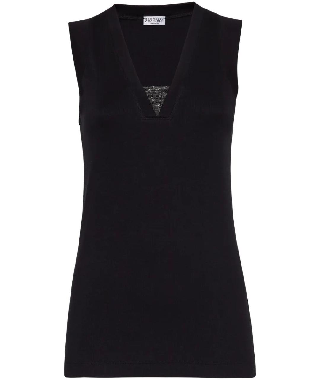 BRUNELLO CUCINELLI Черная хлопковая майка, фото 1