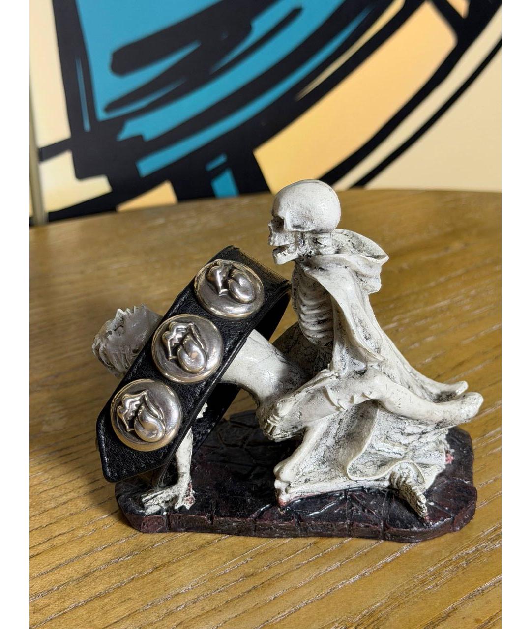 CHROME HEARTS Черный кожаный браслет, фото 3