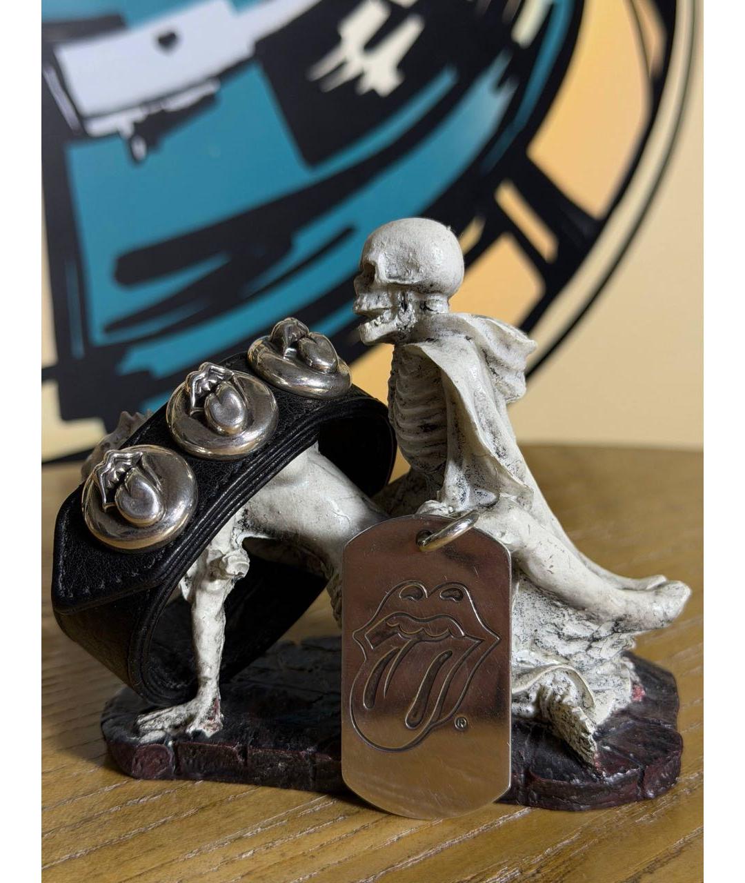 CHROME HEARTS Черный кожаный браслет, фото 4