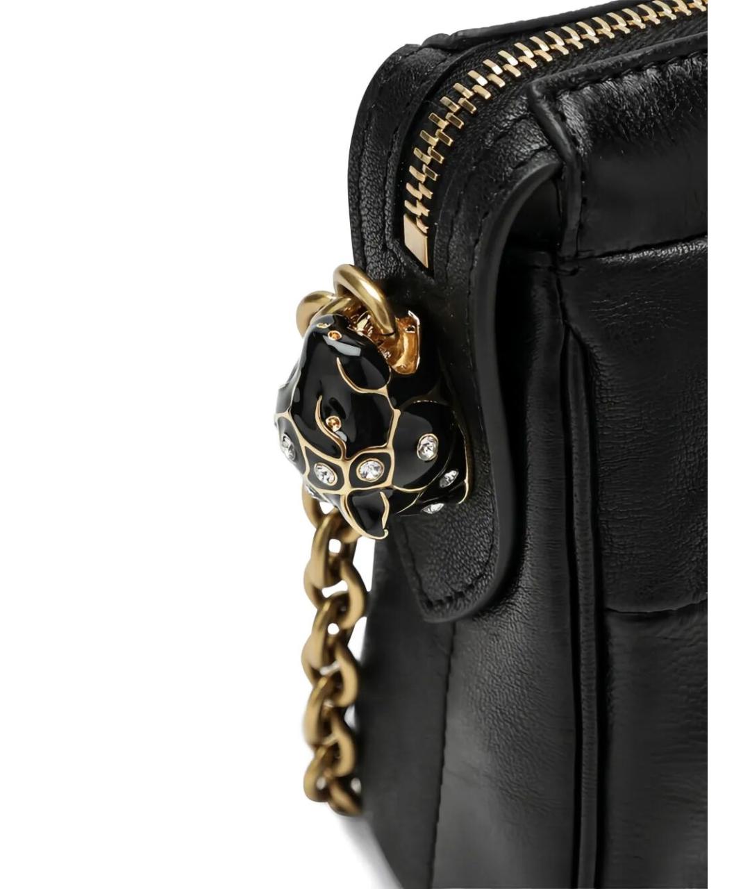 VALENTINO Черная кожаная сумка через плечо, фото 4