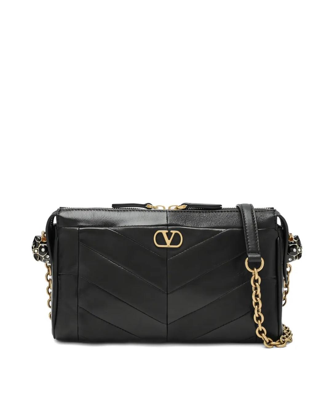 VALENTINO Черная кожаная сумка через плечо, фото 1