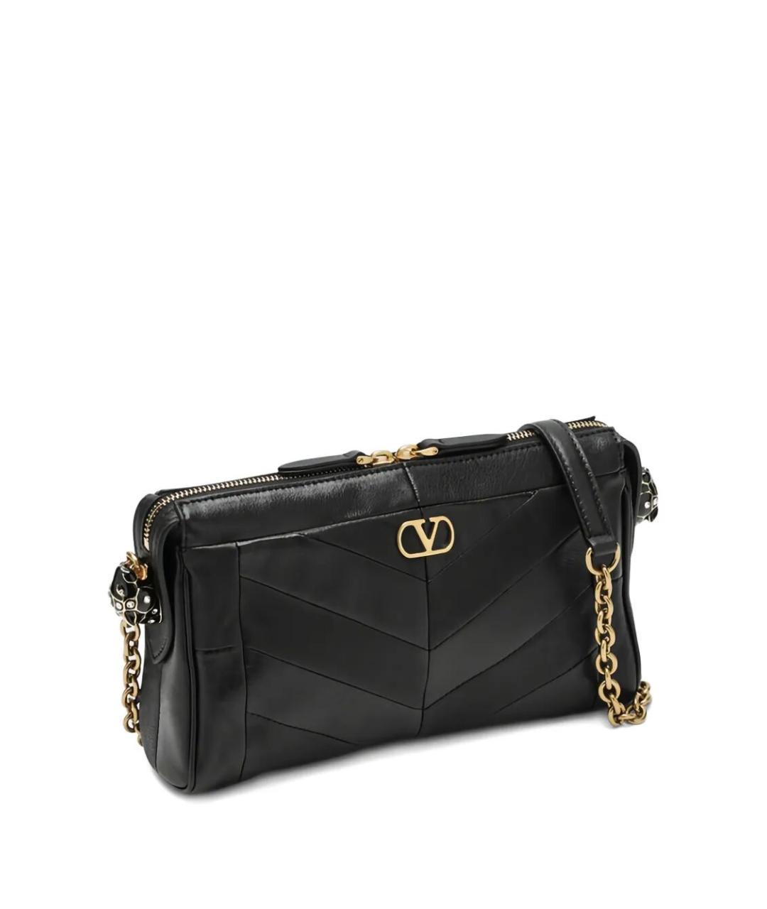VALENTINO Черная кожаная сумка через плечо, фото 6
