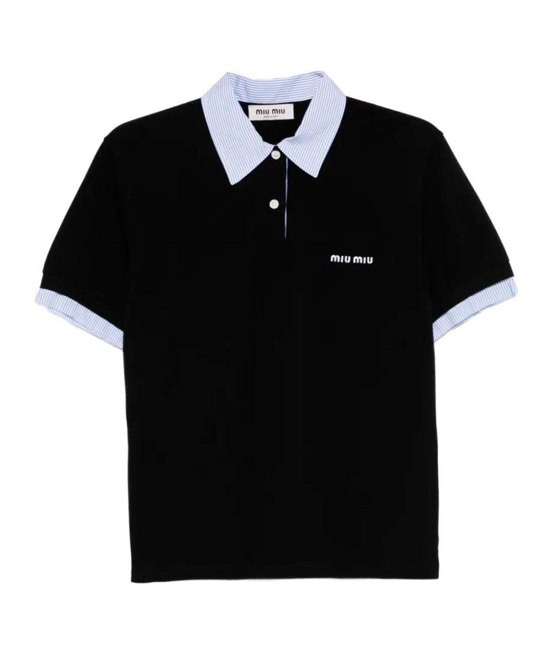 MIU MIU Черная хлопковая футболка, фото 1