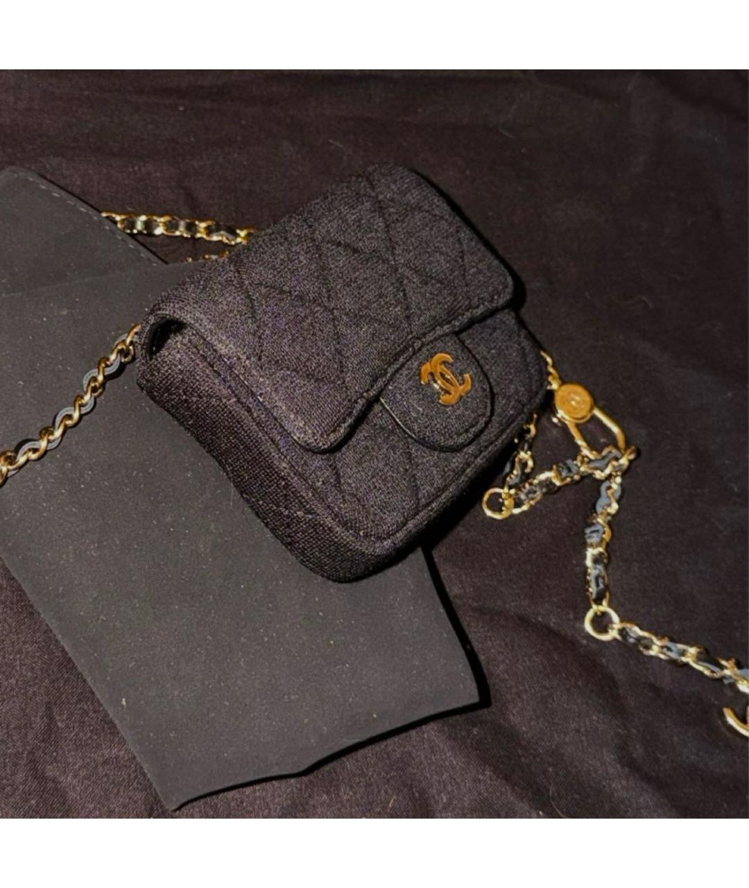 CHANEL Черная тканевая поясная сумка, фото 3
