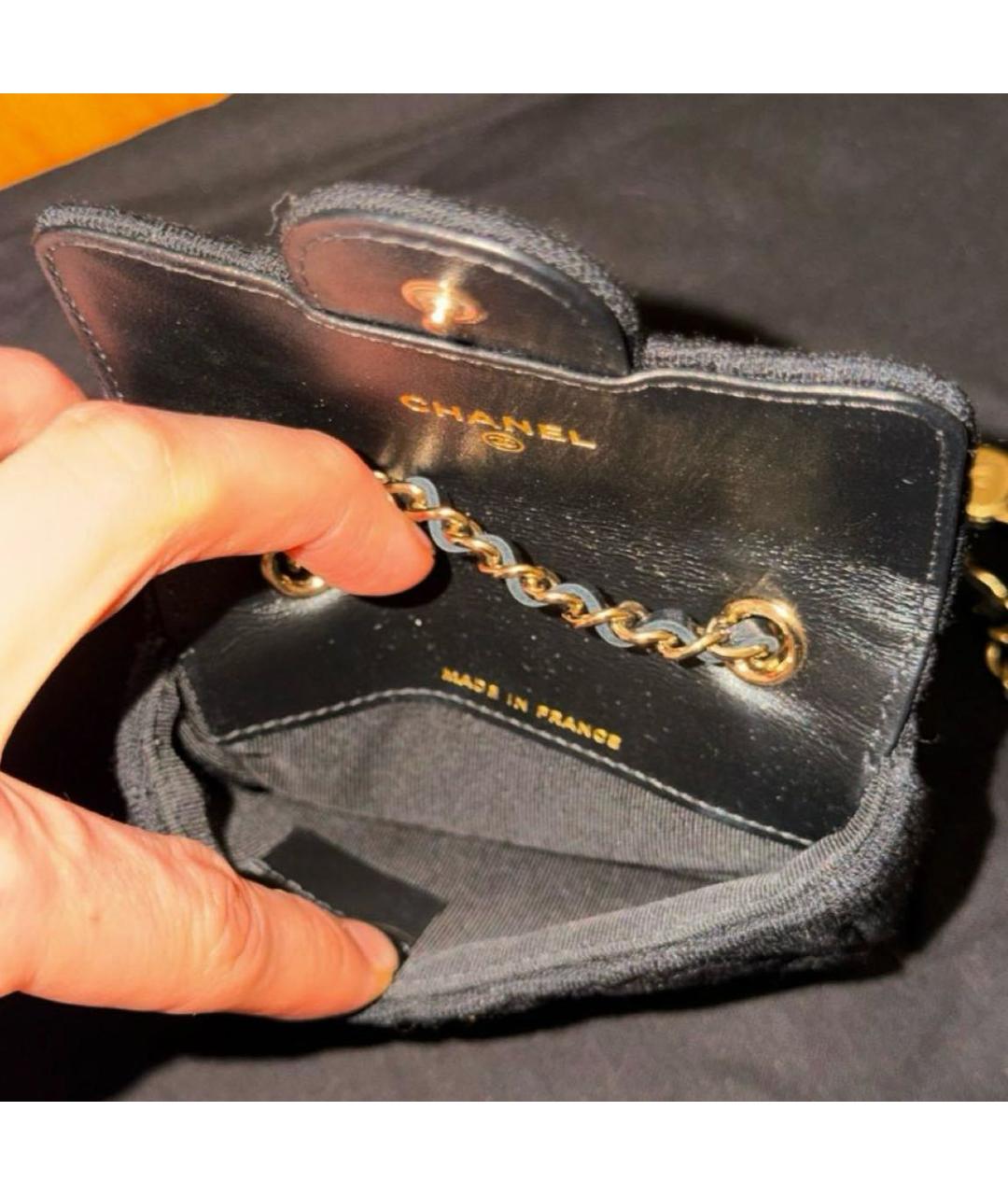 CHANEL Черная тканевая поясная сумка, фото 4