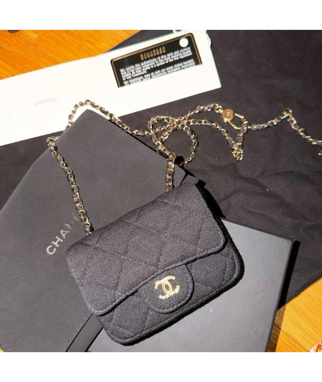 CHANEL Черная тканевая поясная сумка, фото 2