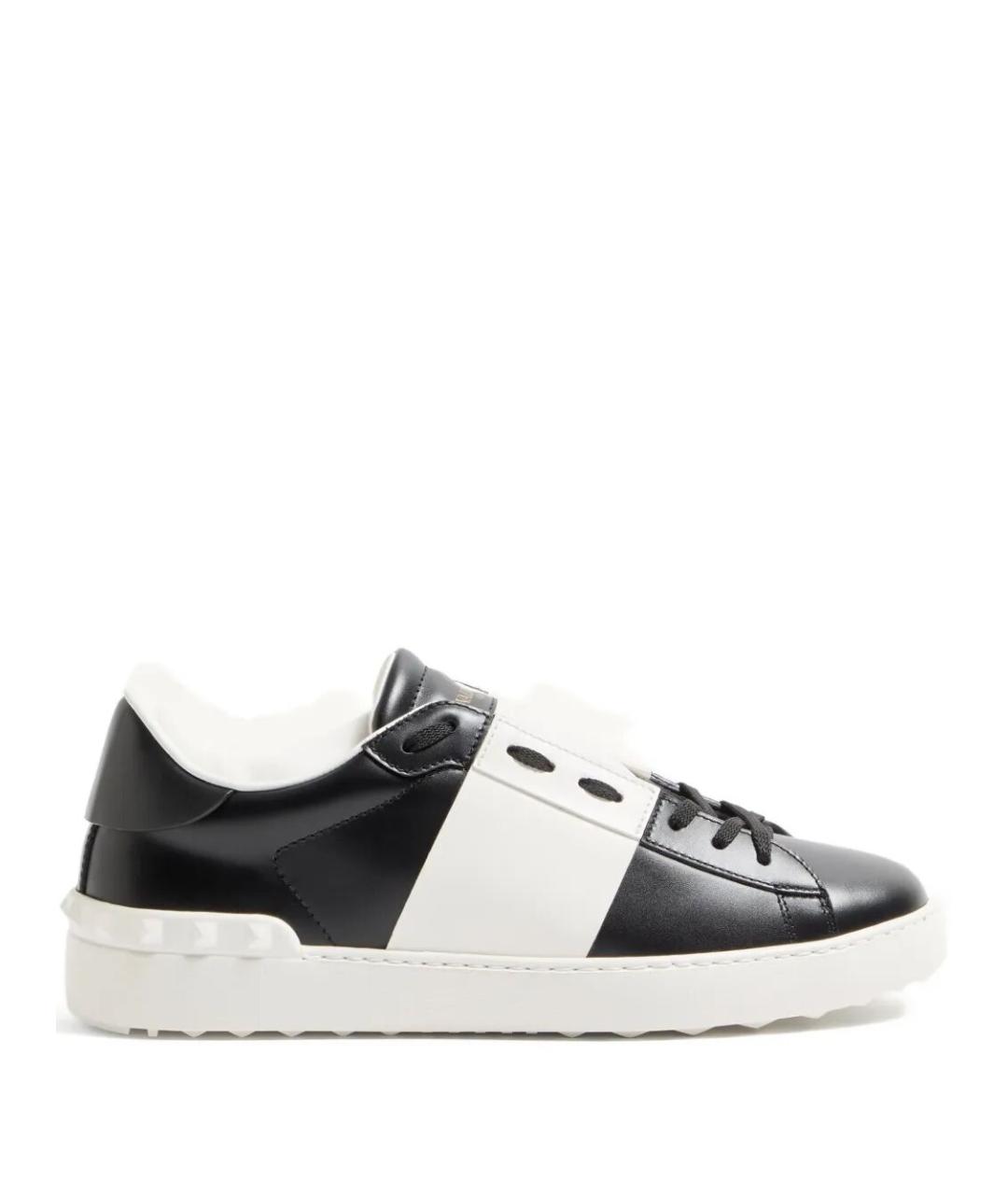 VALENTINO Черные кожаные низкие кроссовки / кеды, фото 1