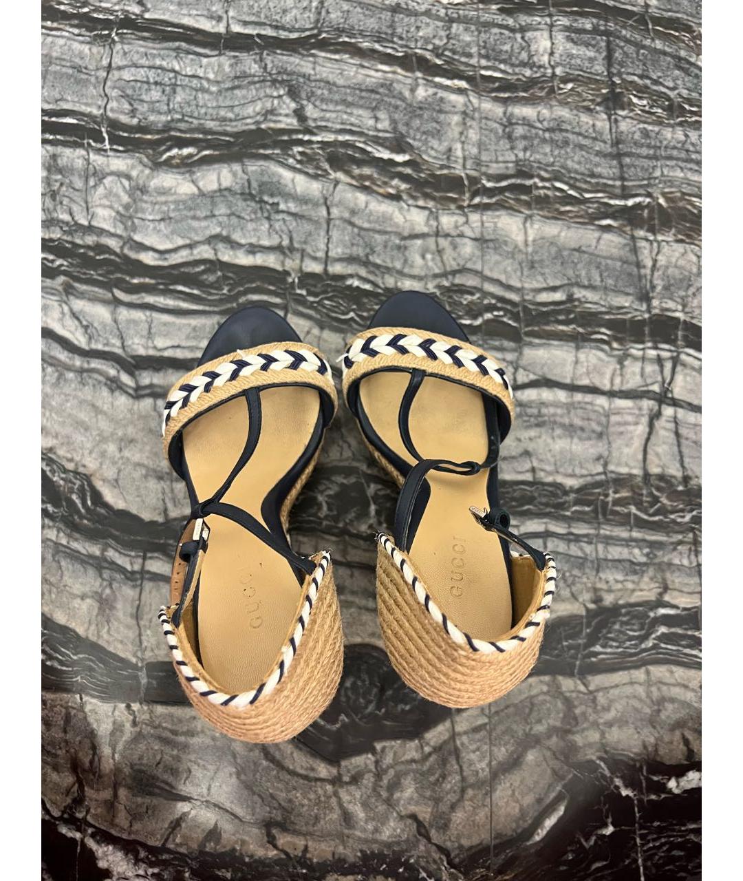 GUCCI Бежевые босоножки, фото 3