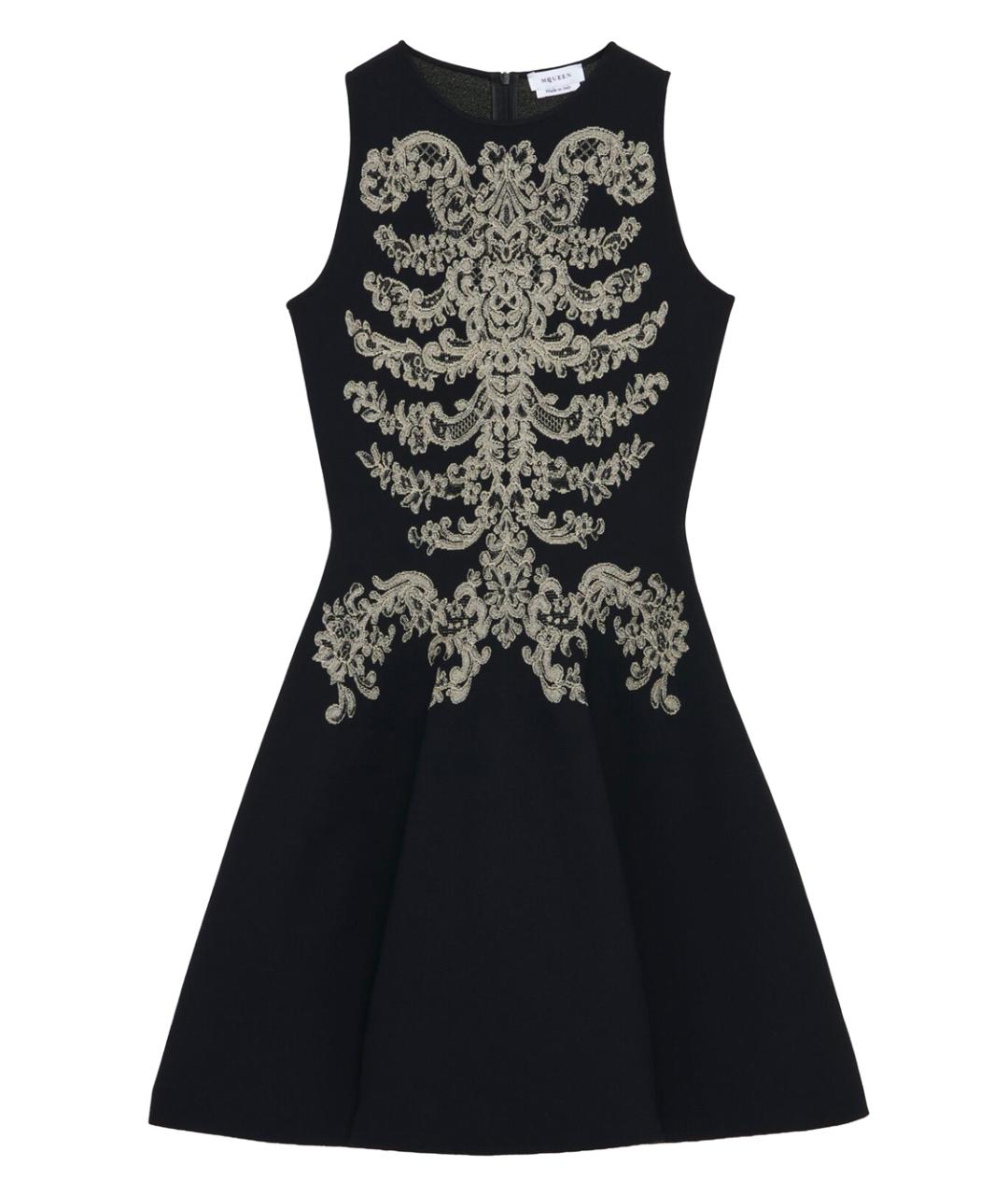 ALEXANDER MCQUEEN Черное вискозное коктейльное платье, фото 1