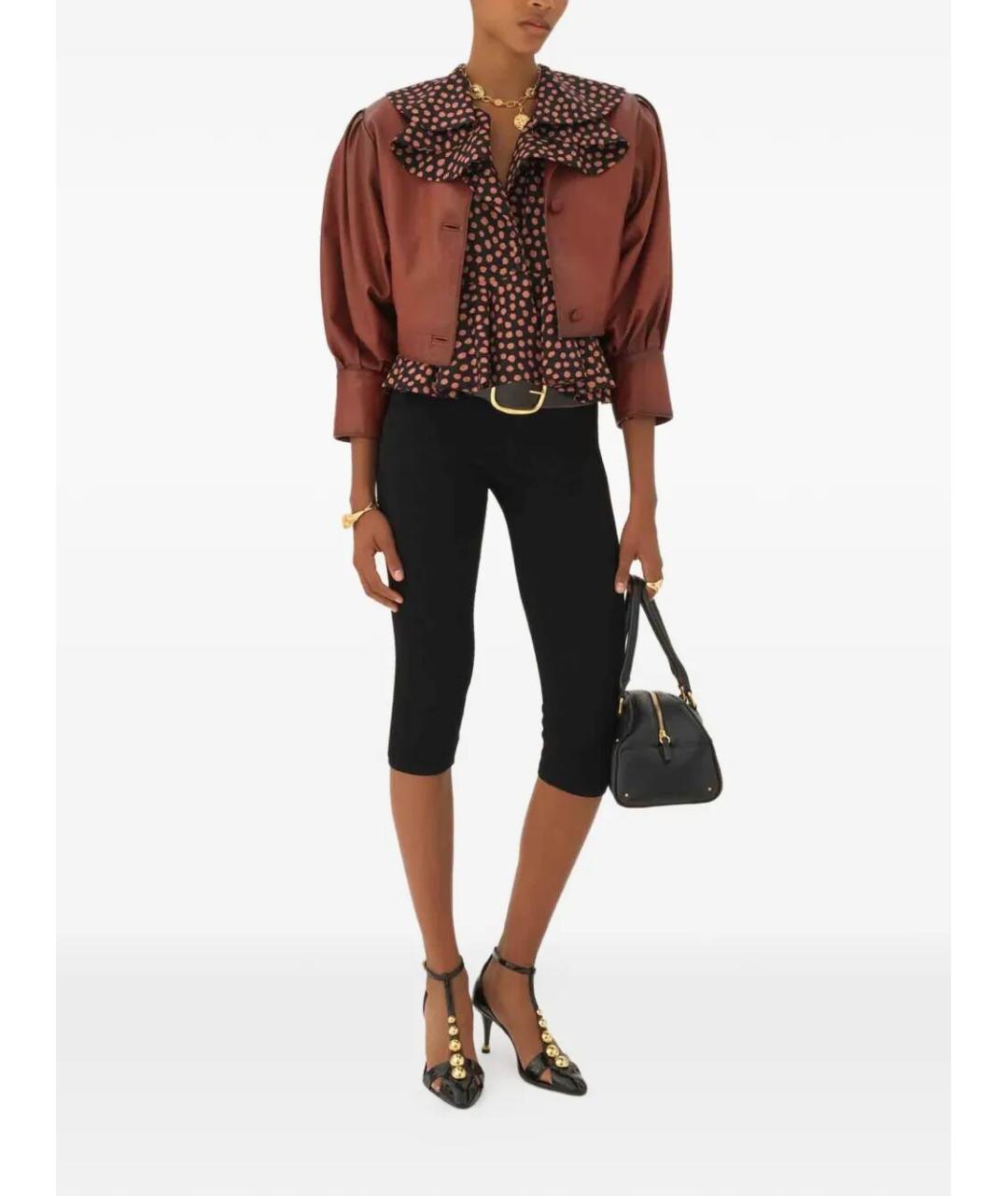 CHLOE Коричневая кожаная куртка, фото 4