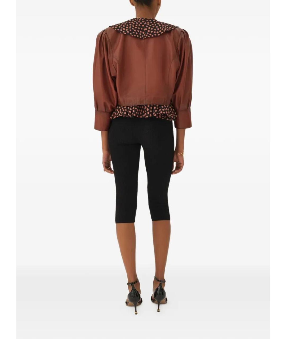 CHLOE Коричневая кожаная куртка, фото 3