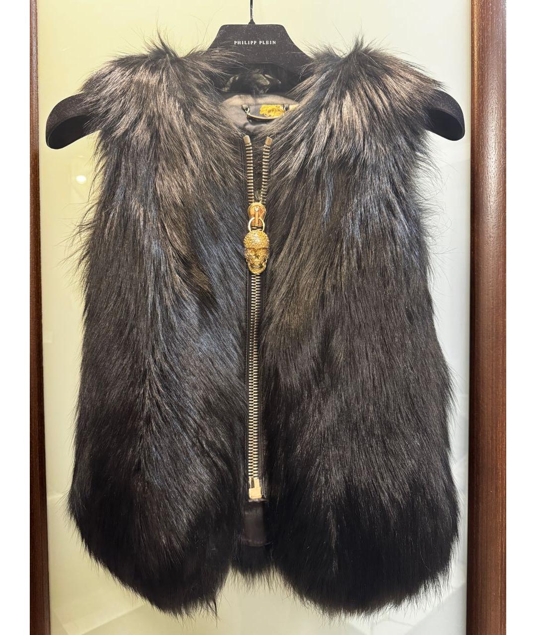 PHILIPP PLEIN Черный кожаный жилет, фото 9