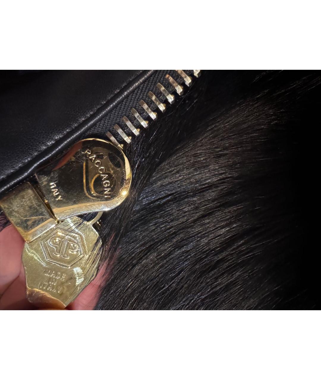 PHILIPP PLEIN Черный кожаный жилет, фото 4