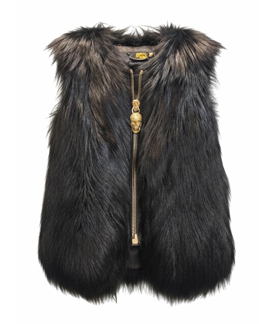 PHILIPP PLEIN Черный кожаный жилет, фото 1