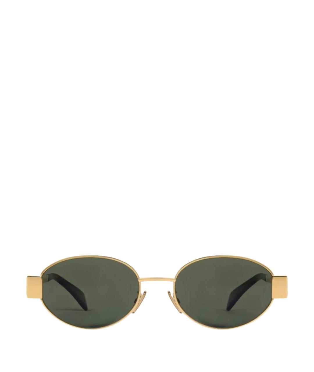 CELINE Золотые металлические солнцезащитные очки, фото 1