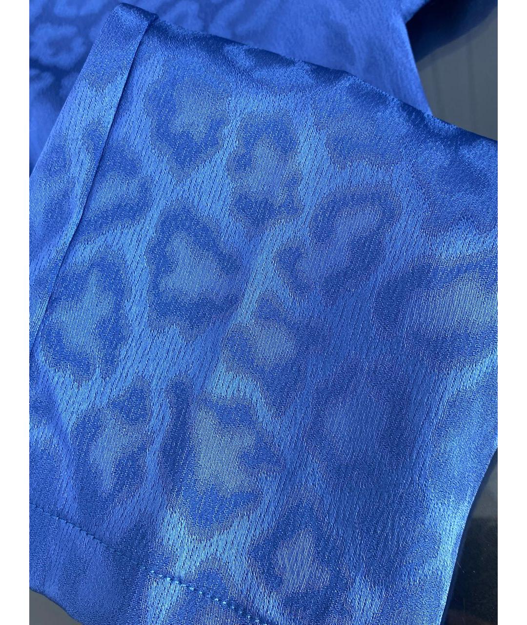 NUDE Синие ацетатные прямые брюки, фото 4