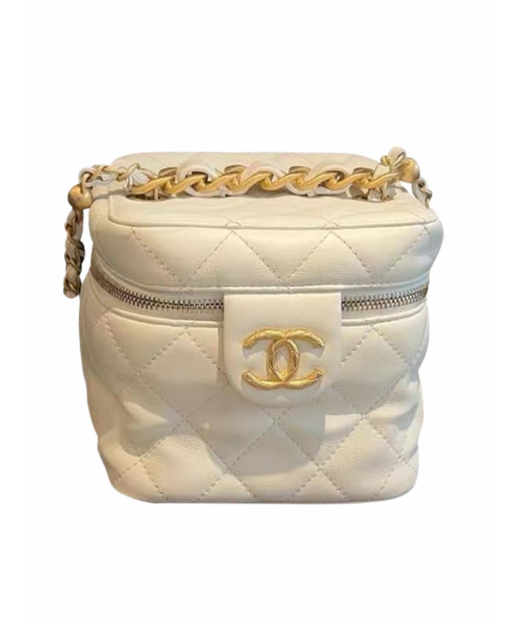 CHANEL Белая кожаная сумка через плечо, фото 1